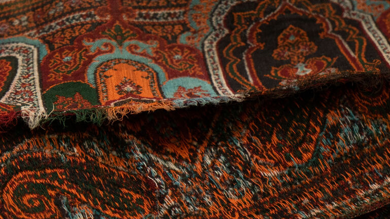 Detail image of patterned textiles