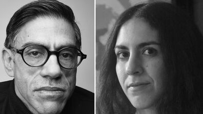 Side by side black and white headshots of Gregg Bordowitz and Aliza Shvarts