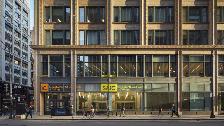 Exterior shot of the SAIC Sharp Building.