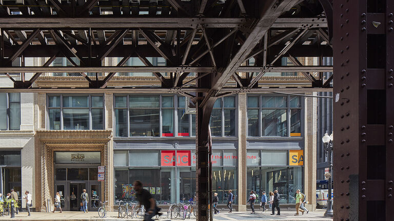 Exterior shot of the SAIC Sharp Building.