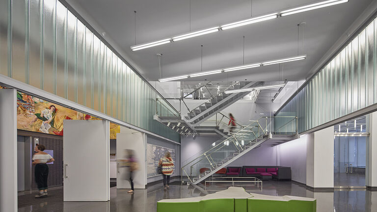 Interior shot of the SAIC Sharp Building.