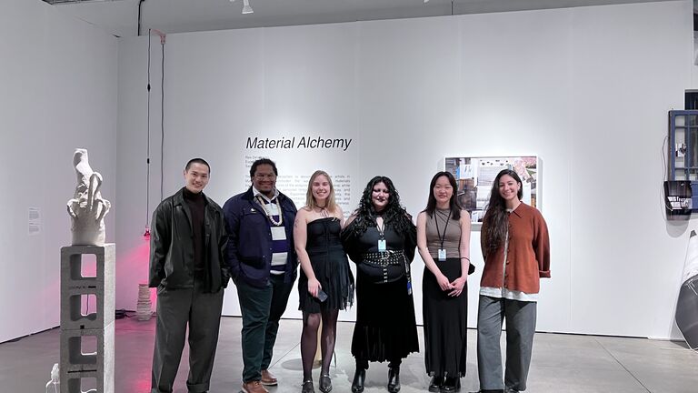 Students at the Material Alchemy booth