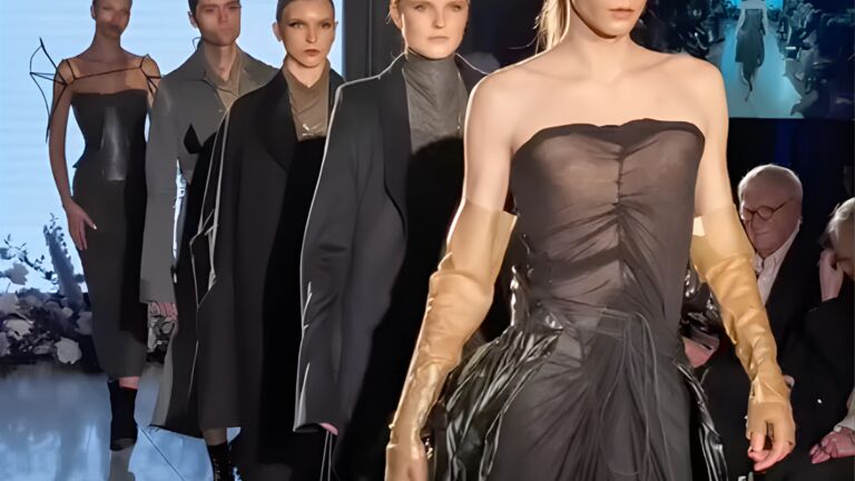 Models walking the runway wearing Jules Gourley's "Genesis" collection.