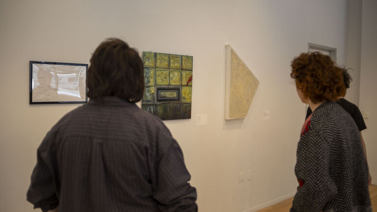 An image from the exhibition opening of “My Chicagos: SAIC Students Honor Georgia O’Keeffe.” 