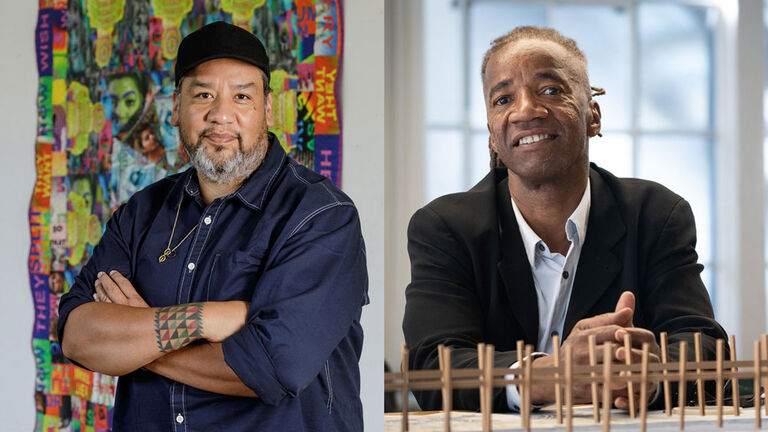 Jeffrey Gibson (BFA 1995) and Walter Hood (MFA 2013). Courtesy of MacArthur Foundation