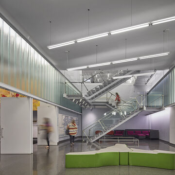 Interior shot of the SAIC Sharp Building.