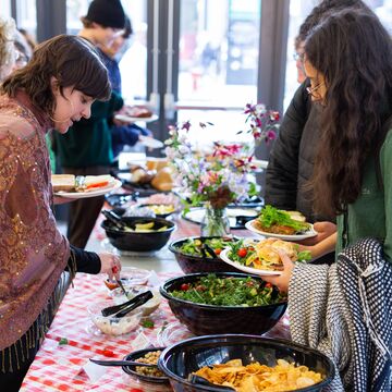 A table of food at a catered event