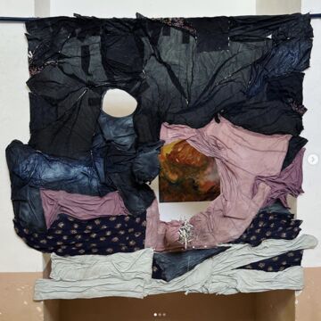 Mixed media artwork by SAIC faculty member Mary Griffin