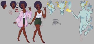 Sketches of a black woman for an animation exercise