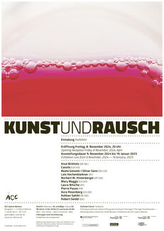 A red and white graphic that says Kunst Und Rausch