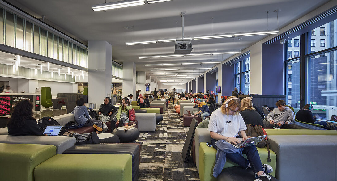 Interior shot of the SAIC Sharp Building.