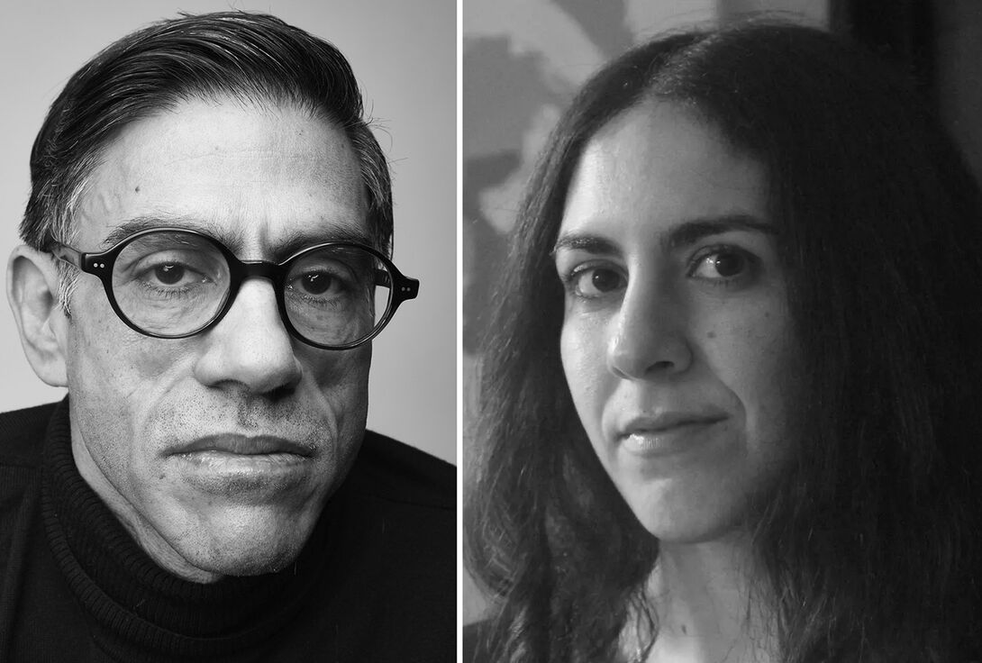 Side by side black and white headshots of Gregg Bordowitz and Aliza Shvarts