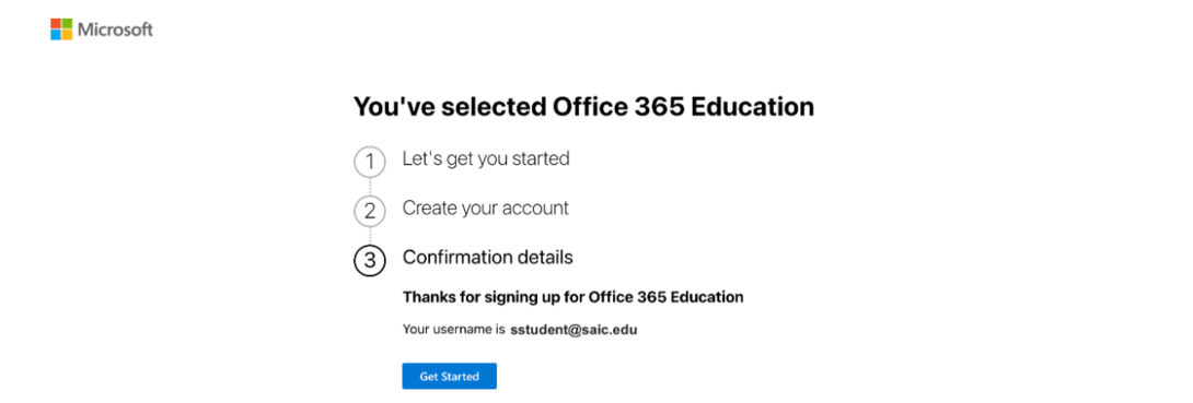 A screenshot of how to do step 9 to start an Office 365 account