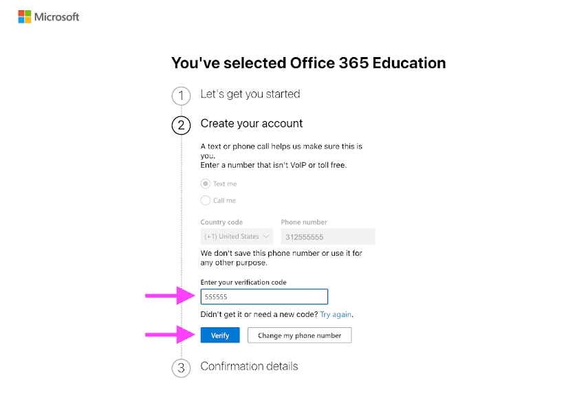 A screenshot of how to set up a Microsoft Office account