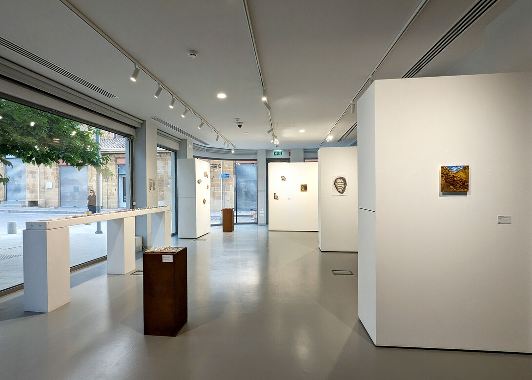 Gallery shot of Fragments & Throughlines exhibition by Elisabeth Heying at Thinker Maker Space at CYENS Centre of Excellence